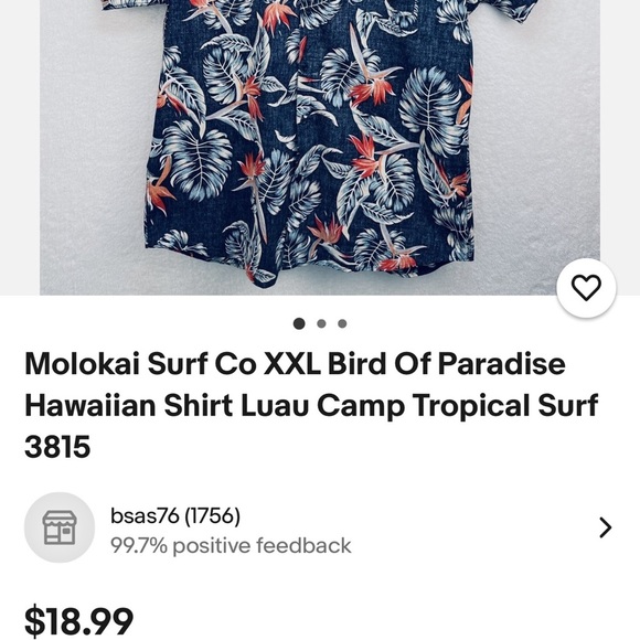 Molokai Surf Co Reverse Print Bird Of Paradise Hawaiian Shirt Short Sleeve Luau - Picture 9 of 9